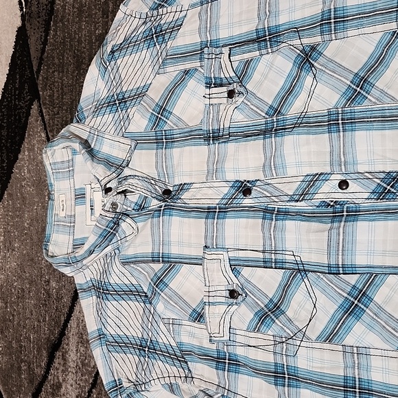 BKE EMBROIDERED PLAID SNAP-BUTTON LONG-SLEEVED SHIRT - Picture 2 of 13